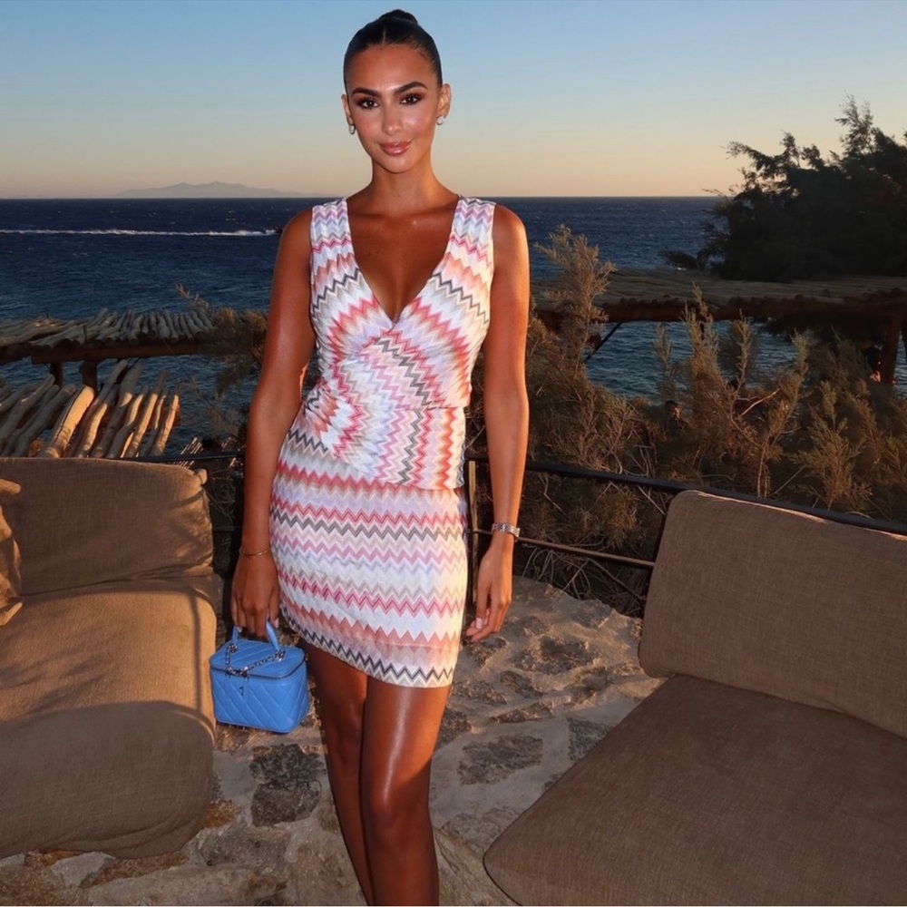 Missoni zig zag chevron v neck mini dress